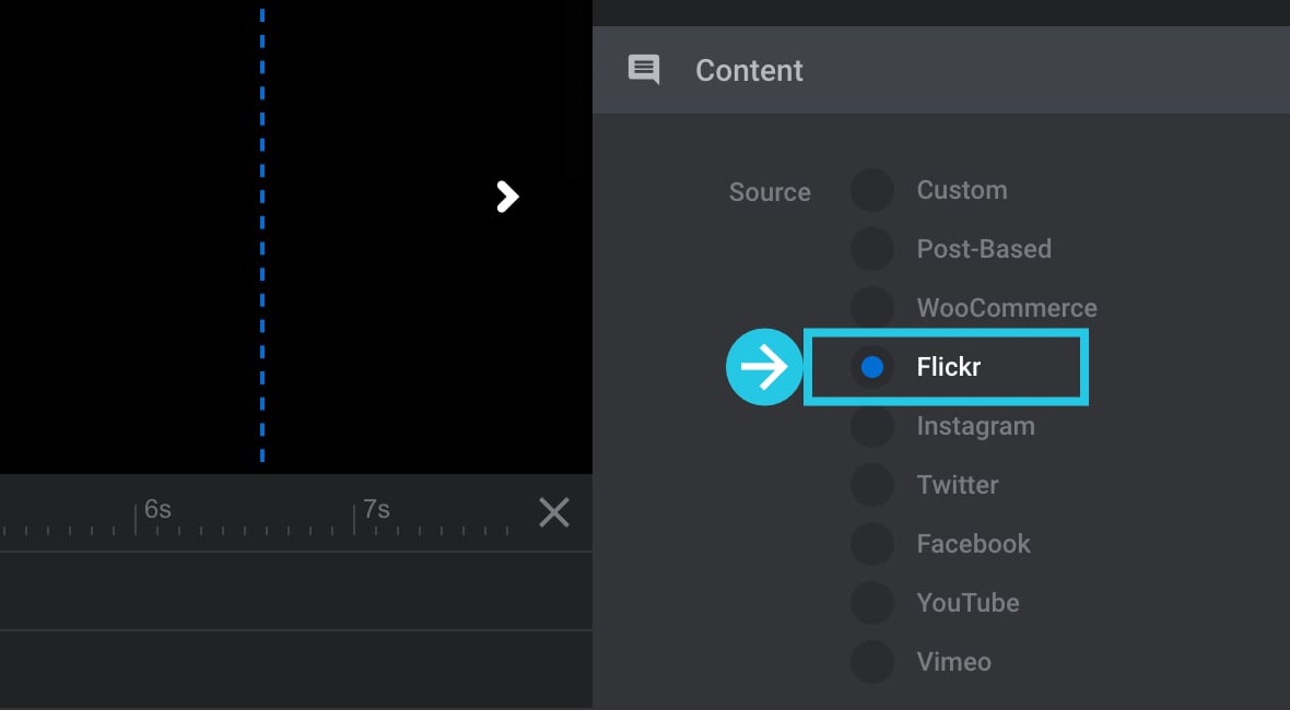 Select the Flickr option to fetch the Flickr Media Feed: