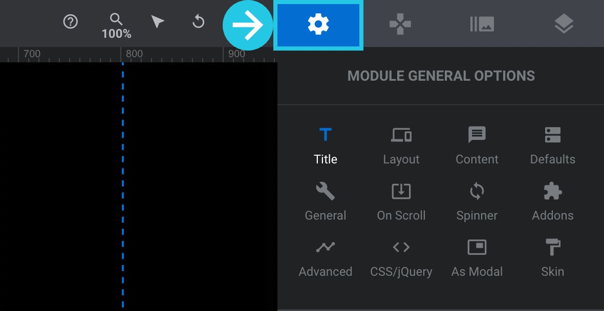 Go to the Module General Options tab