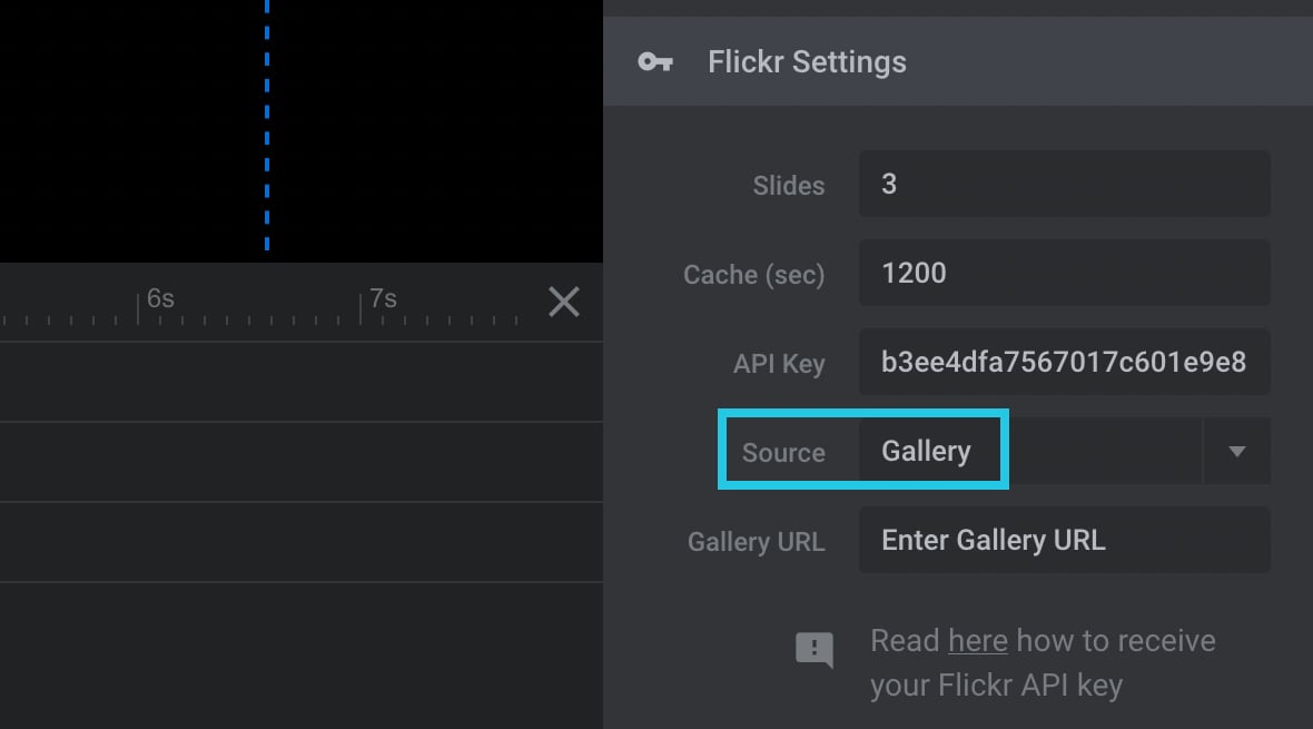 Select the Gallery settings