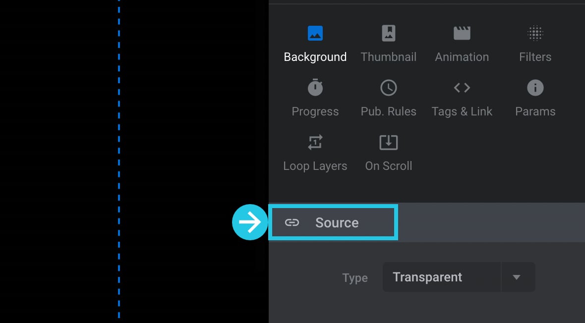 Scroll down to the Source panel