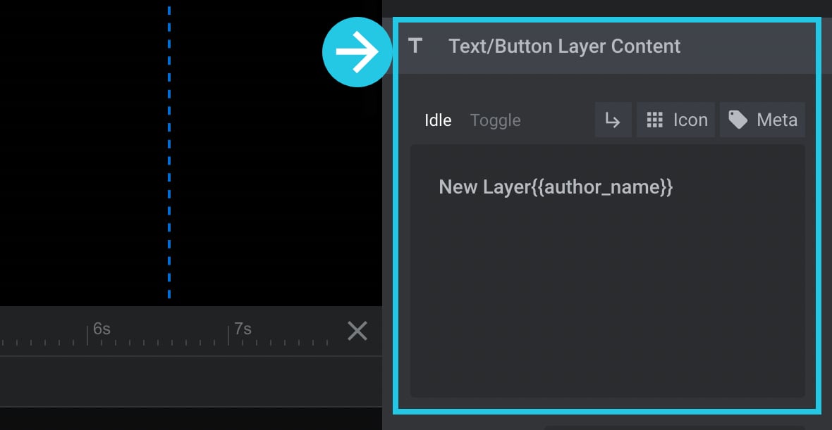 Go to the Text/Button Layer Content panel on the right sidebar