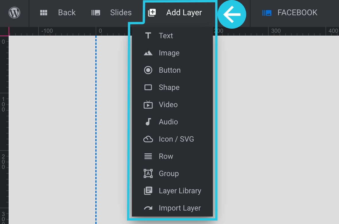 Layers dropdown menu