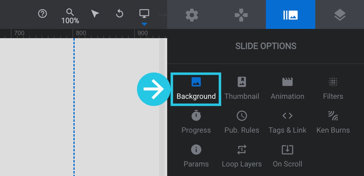 Background sub-section under Slide Options tab