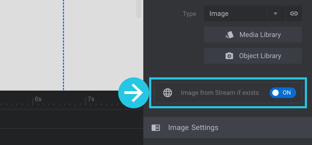 Toggle "Image from stream if exists" option