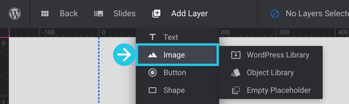 Image layer option in Add Layer dropdown menu
