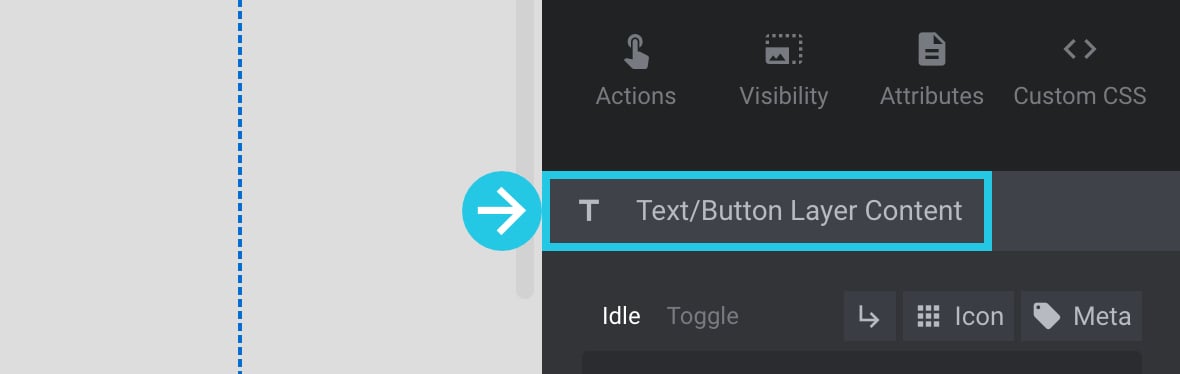 Text/Button Layer Content panel