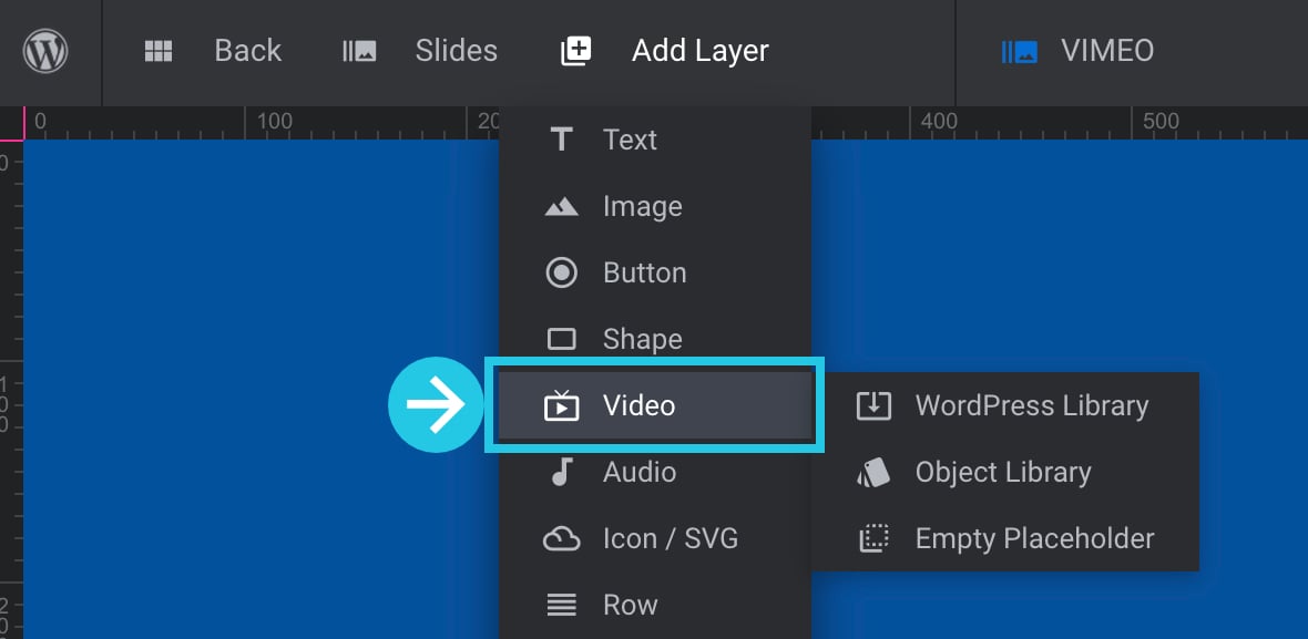 Click on the Video menu option