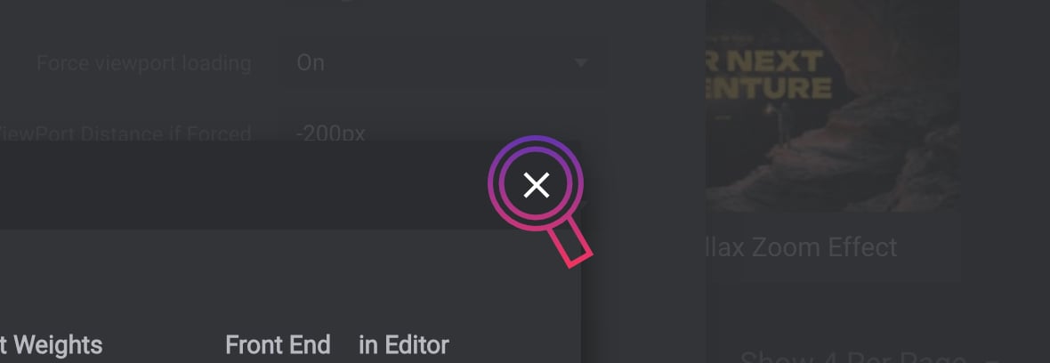 Popup close button