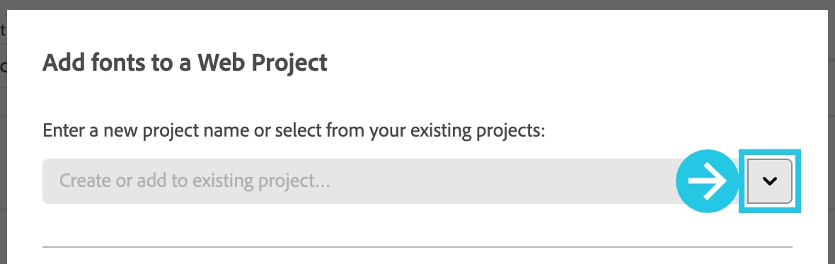 Select an existing project or create a new one