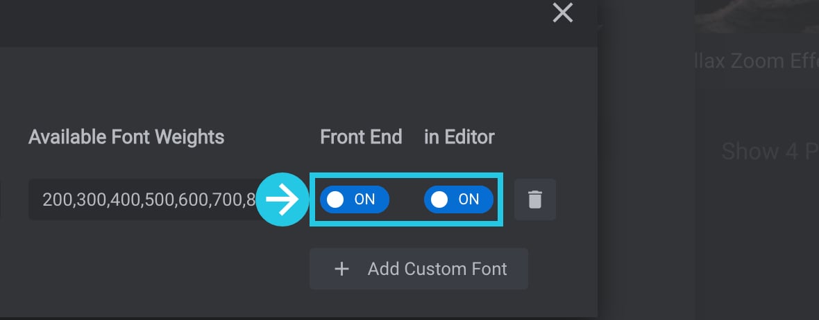 FrontEnd and inEditor toggle buttons