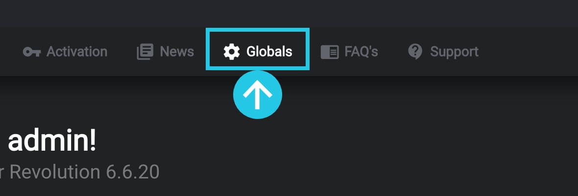 Global settings option tab