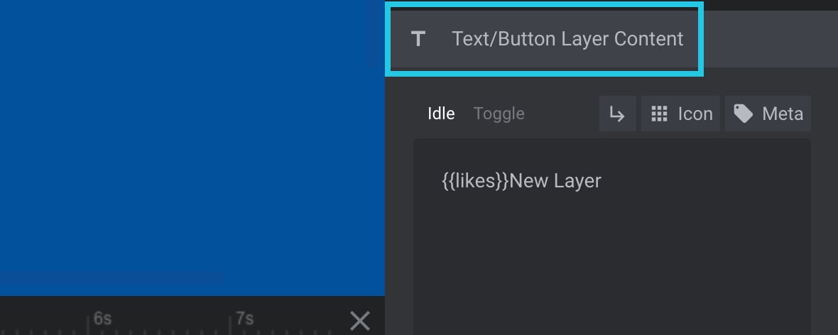 Text/Button Layer Content panel