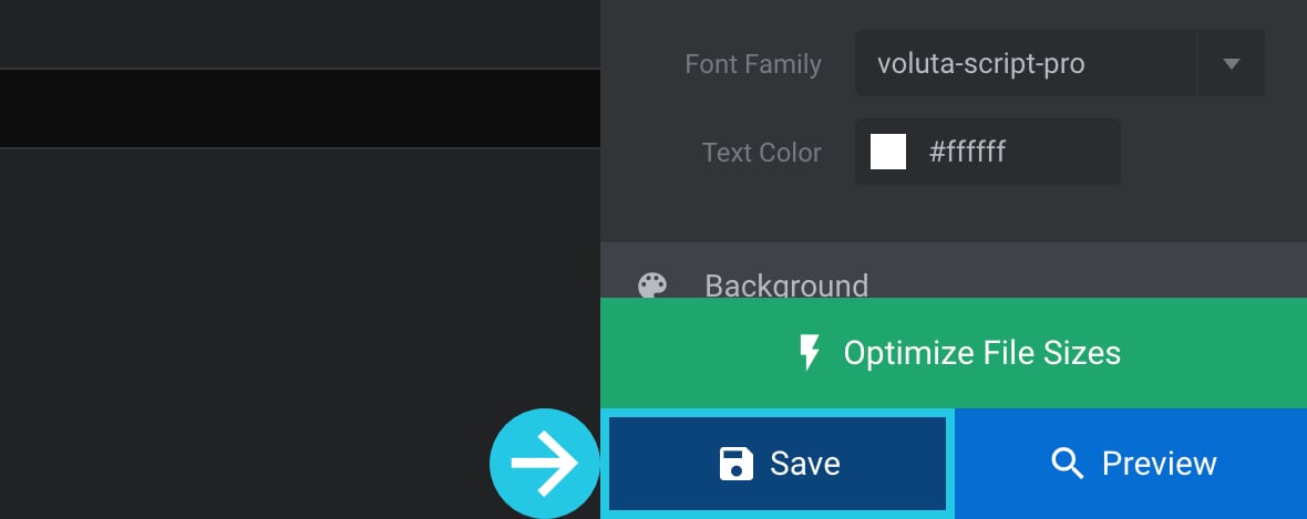 Save button