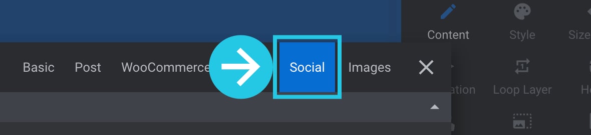 Social tab in the MetaData popup