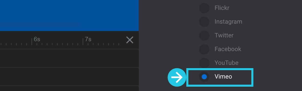 Select the Vimeo option.
