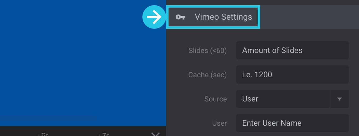 Scroll down to the Vimeo Settings panel.