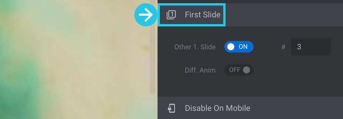 First Slide panel to show Slider Revolution elements