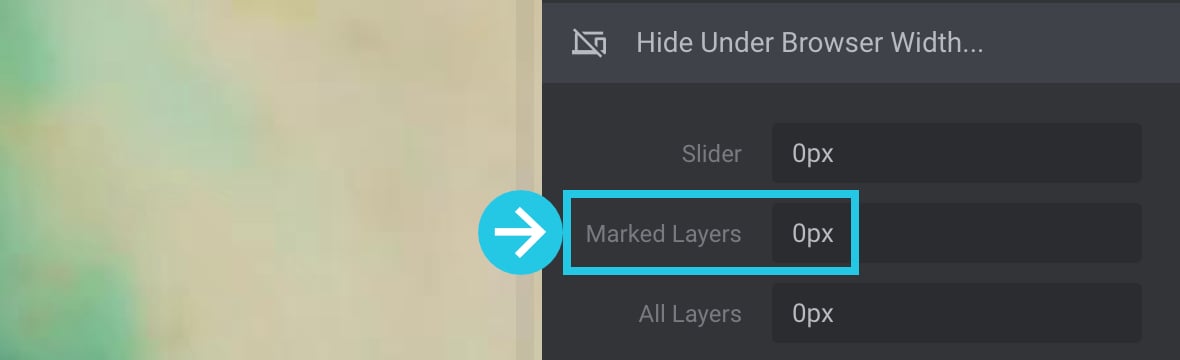Marked Layers option to show the layers not visible