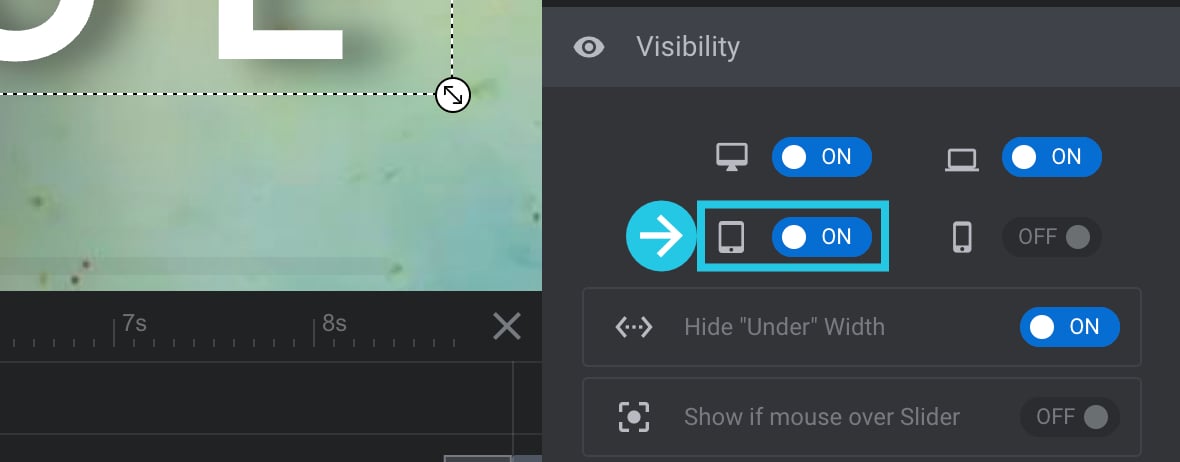 Show/Hide on Tablet toggle option