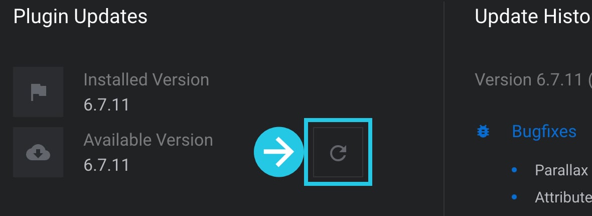 Plugin updates reload icon