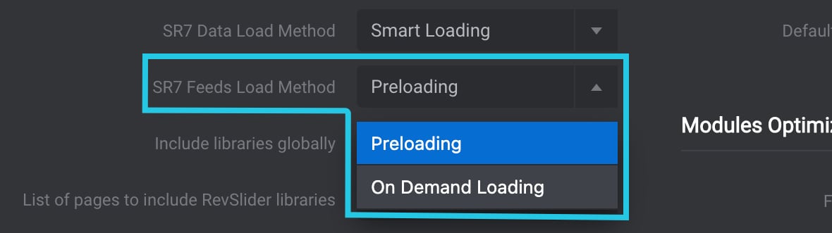 Select SR7 Feeds Load Method