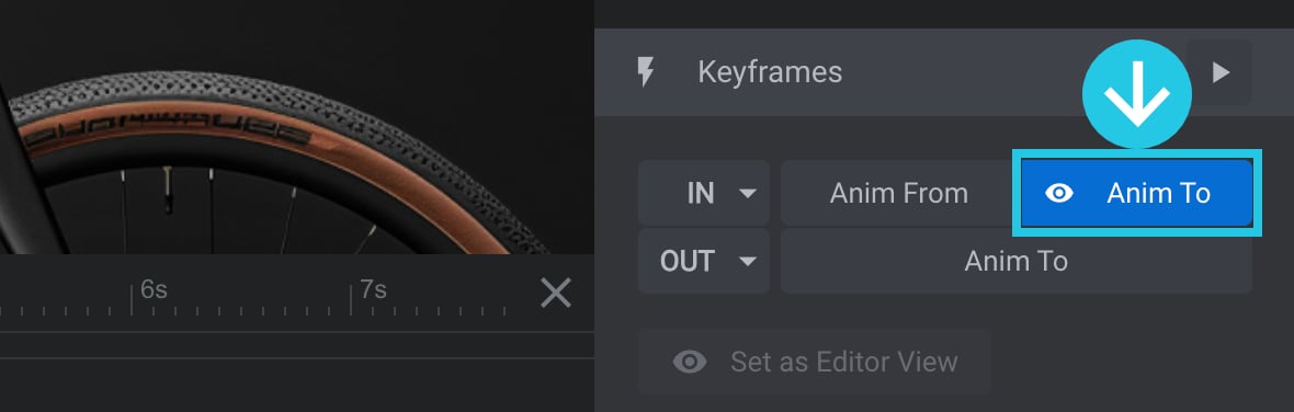 Click the Animate To from the IN animation