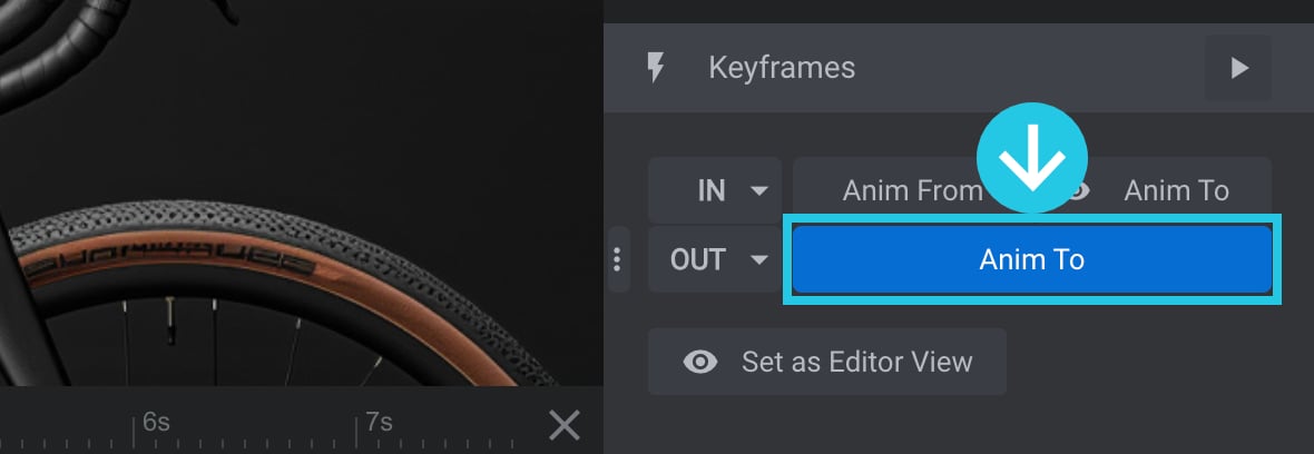 Click the Animate To from OUT animation