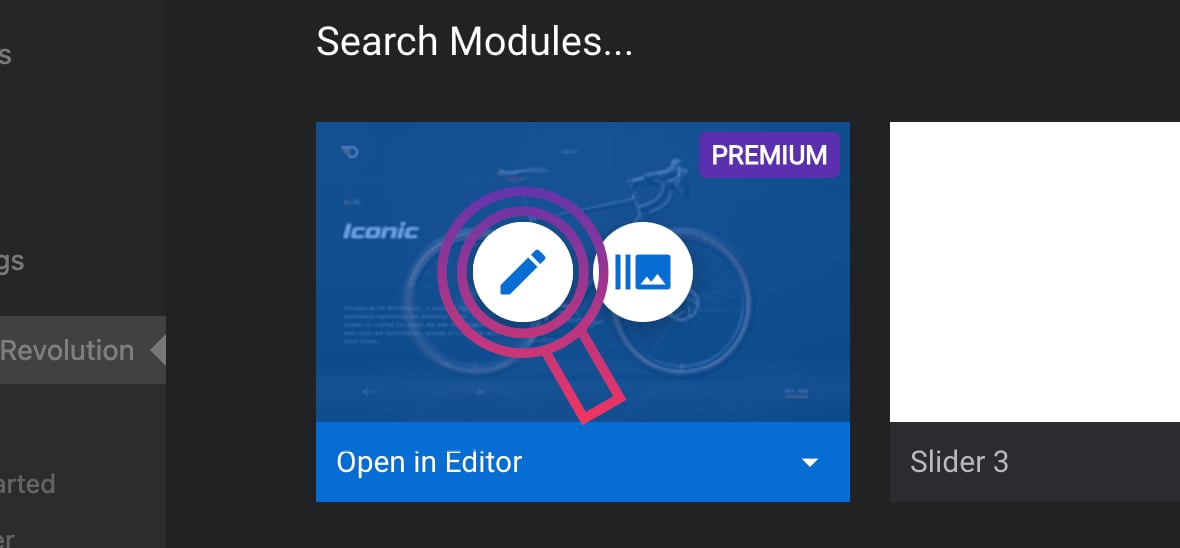 Hover over a module
