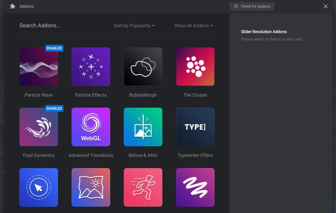 Addons popup - Disable an Addon For a Module