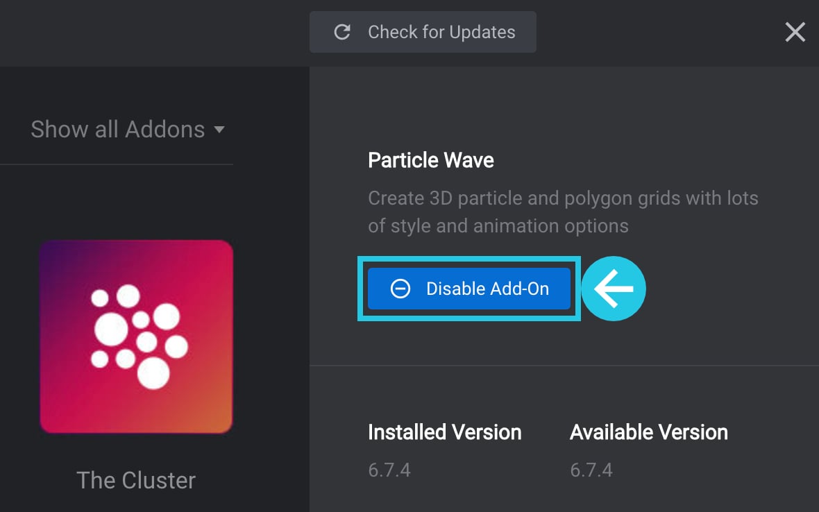 Disable an Addon For a Module