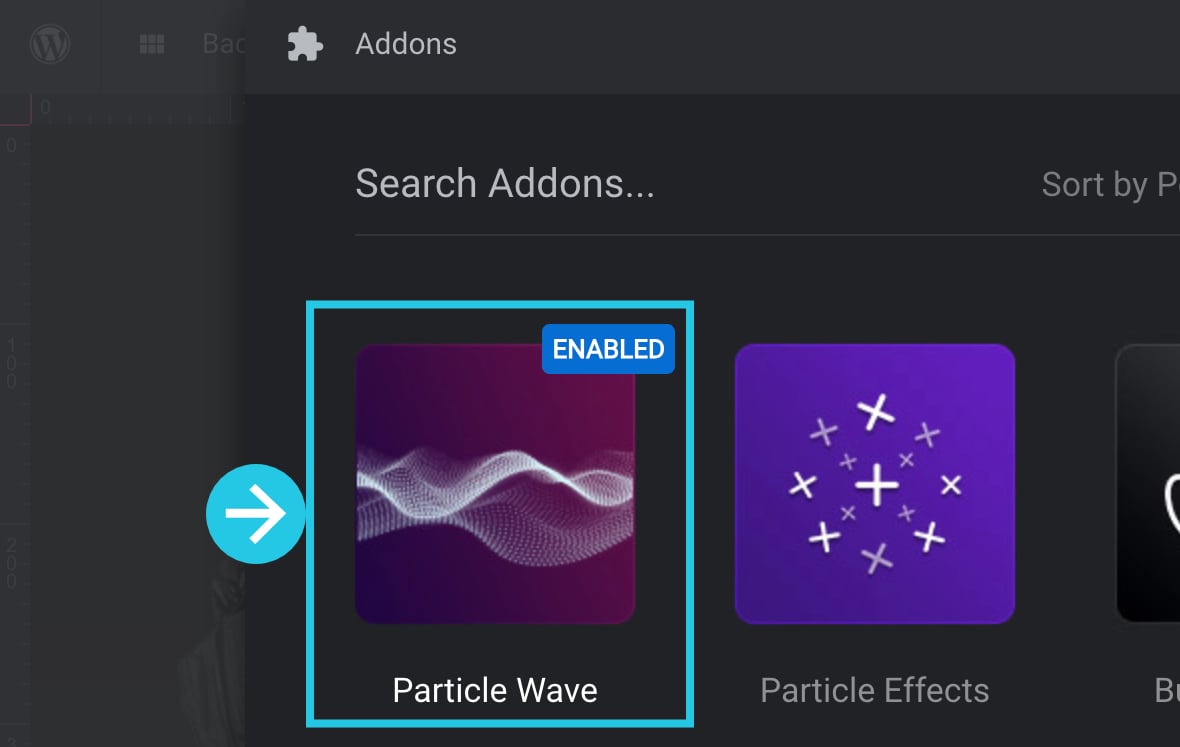 Select the Enabled addon - Disable an Addon For a Module