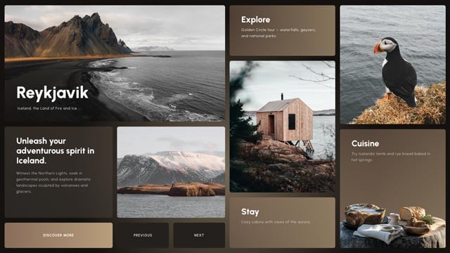 Bento Grid Travel Slider - Slider Revolution