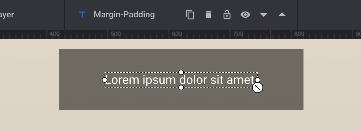 Selecting a layer for margin spacings
