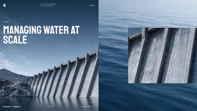Civil Engineering Split Screen WordPress Slider